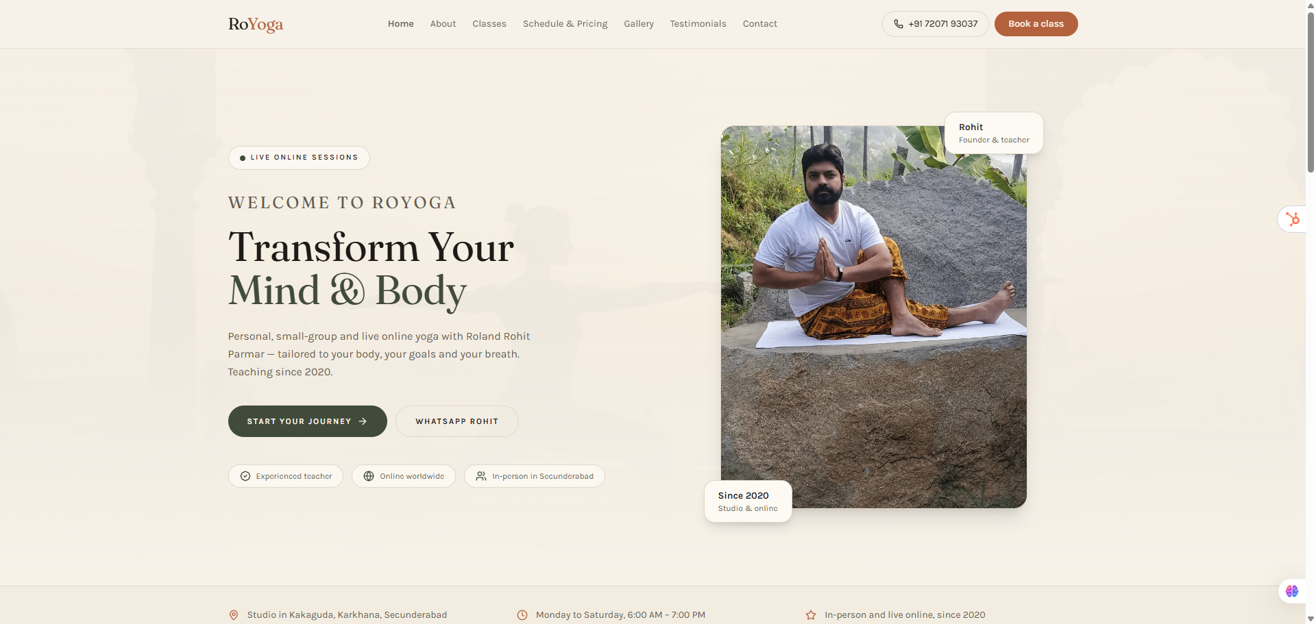 RoYoga website thumbnail
