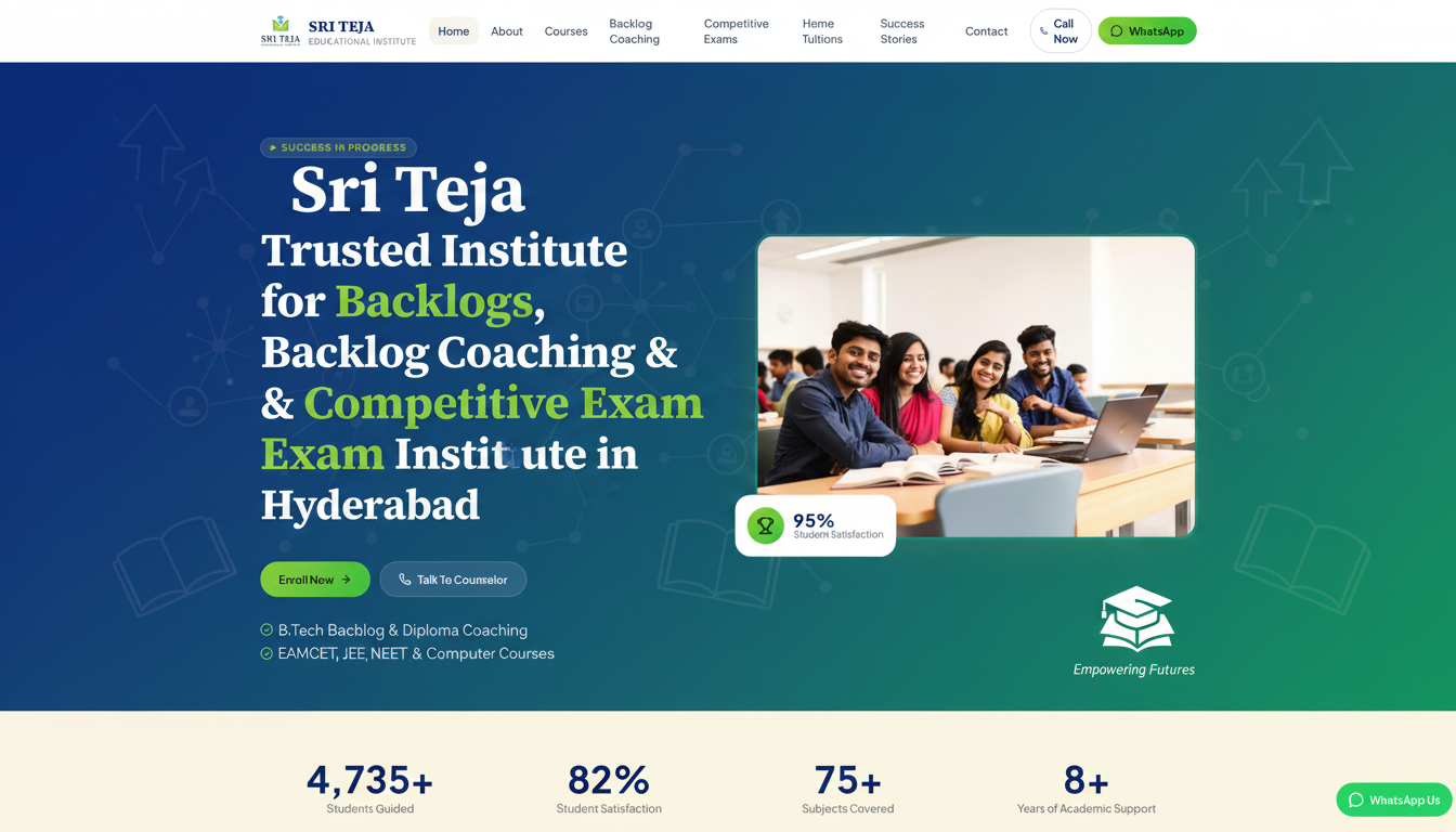 Sri Teja Education Institution website thumbnail
